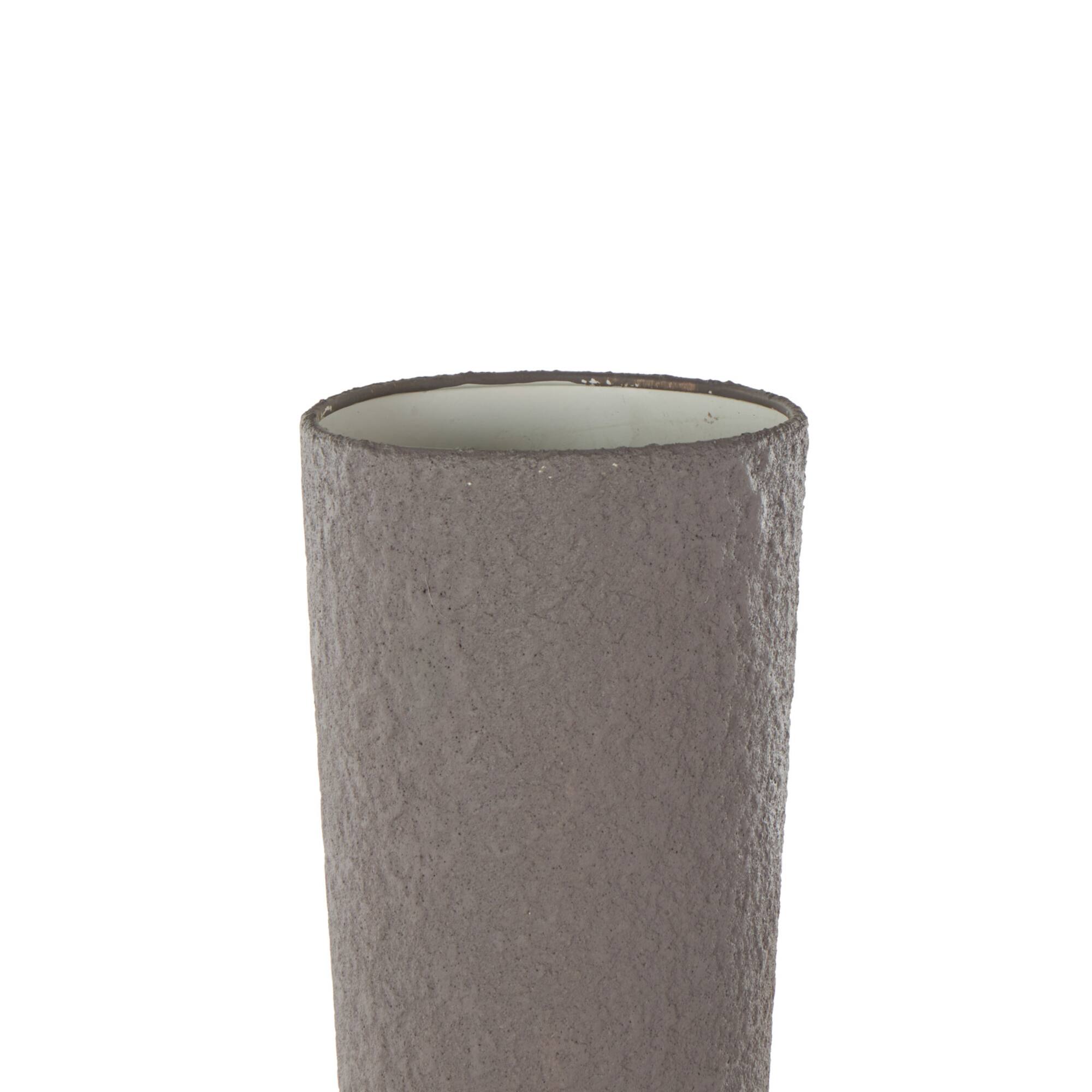 30" Dark Gray Metal Art Deco Style Vase